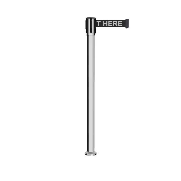 Retractable Belt Fixed Stanchion, 2ft Pol.Steel Post  9ft. Wait..Belt, Montour Line, Mfr#: MX530F-PS-PLEAWBW-90